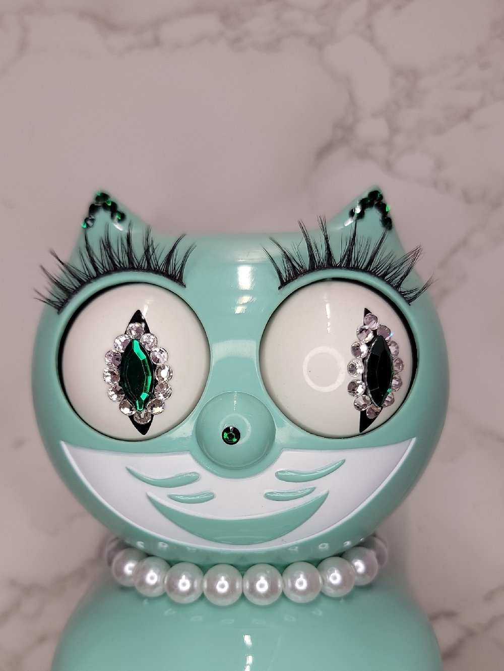 Jeweled Ocean Waves Lady Kit-Cat Klock clock